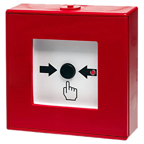Buton adresabil de alarmare incendiu de interior, clasa B, cu izolator incorporat, EN54-11/ 17 - TELETEK
