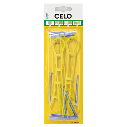 Diblu basculant gips carton cu piesa metalica filetata + surub M8, BT (4 buc.) - CELO