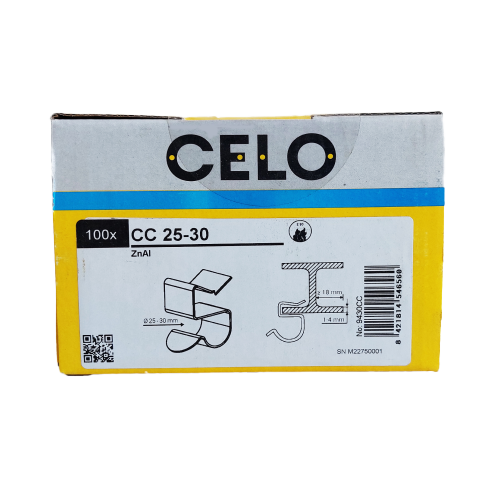 Clema fixare tub pe grinda Ø19-24 MM, grosime grinda 1-4 MM CC (100 buc.) - CELO