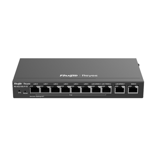 Router 8 x RJ45 1G PoE, 2 x RJ45 1G, Buget PoE 110W, Multi-WAN, Cloud Management - Ruijie