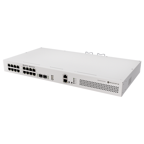 Switch 8 x RJ45 Gigabit PoE af/at, 10 x RJ45 Gigabit, 2 x SFP+ 10G, NAND, 1U - MikroTik