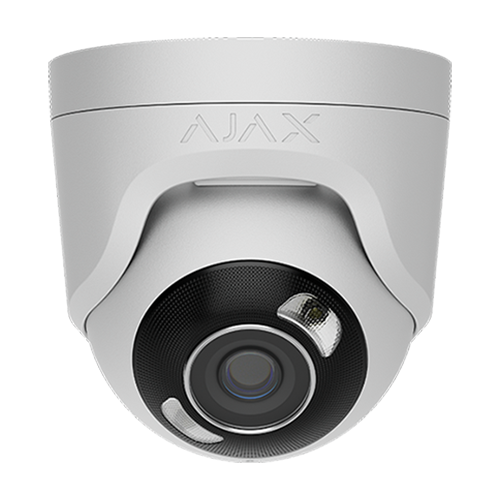 Camera turret IP 8.0MP, lentila 2.8 mm, IR 50m, WL 50m, PoE, alb - AJAX