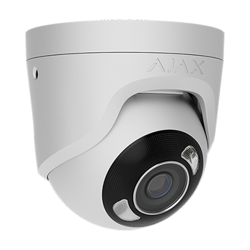 Camera turret IP 8.0MP, lentila 2.8 mm, IR 50m, WL 50m, PoE, alb - AJAX