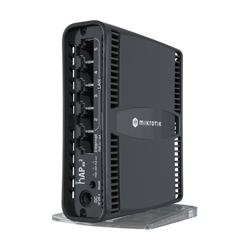 Router hAP ax², Wi-Fi 6, Dual-Band, AX1800, 4.5/5 dBi, 5 x RJ45 1G, PoE In/Out pasiv - MikroTik