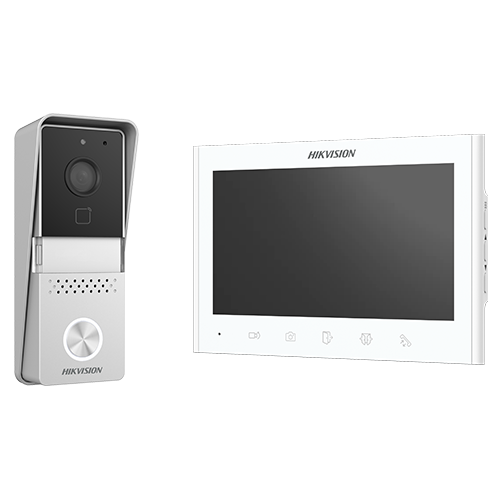 Kit videointerfon analogic 7inch, camera, conectare 2 fire - HIKVISION