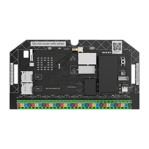 Centrala alarma Superior Hub Hybrid 4G, alb, Ethernet, fara carcasa -- AJAX