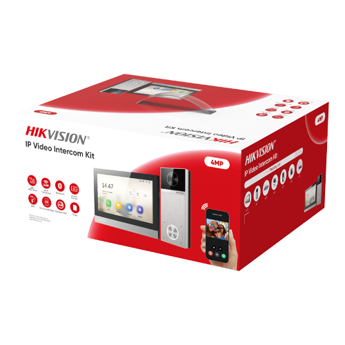 Kit videointerfon IP, 4MP, IR 3m, Wi-Fi 6, 2.4Ghz, IP65 - HIKVISION DS-KIS613-S