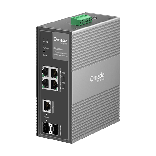 Switch industrial 4 x RJ45 1G PoE+/PoE++, 1 x SFP 1G, 1 x combo SFP/RJ45 1G, Managed - TP-Link Omada