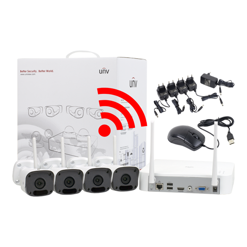 KIT WIFI 4 camere Bullet 2MP+ NVR - UNV