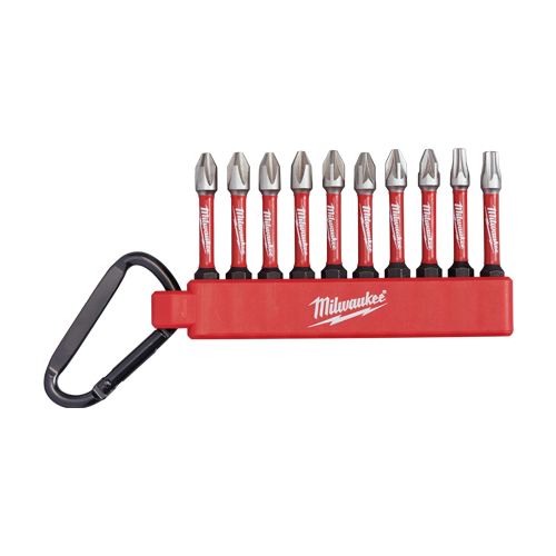 Set de 10 biti SHOCKWAVE IMPACT DUTY, varf Wear Guard, geometrie SHOCK ZONE, 50mm - Milwaukee