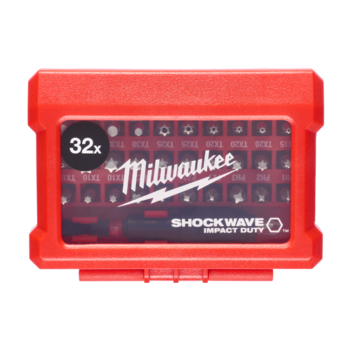 Trusa profesionala cu 31 de biti + suport, Shockwave Impact Duty, geometrie SHOCKZONE, - Milwaukee