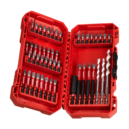 Trusa profesionala cu 44 de biti + suport magnetic + 3 burghie, Shockwave Impact Duty - Milwaukee