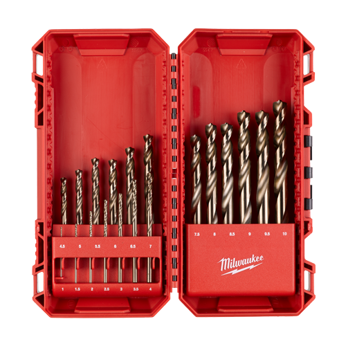 Trusa cu 19 burghie de metal HSS-CO, diametru 1-10mm - Milwaukee