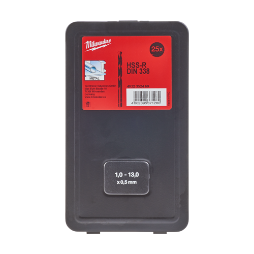Trusa profesionala cu 25 burghie pentru metal HSS-R, diametru 1-13mm - Milwaukee