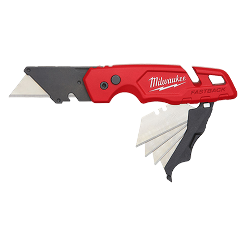 Cutit utilitar pliabil FASTBACK, tip flip, depozitare lame, dezizolator de sarma - Milwaukee