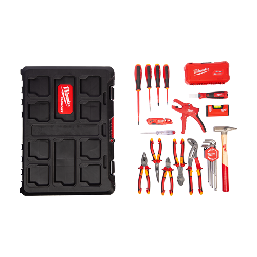 Trusa profesionala Packout cu 62 de piese VDE pentru electricieni - Milwaukee