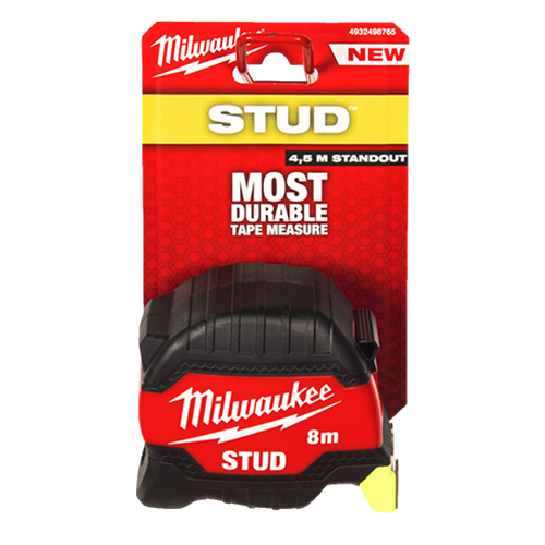 Ruleta STUD™ (Gen 3), 8 metri, functie Finger-Stop, tehnologie EXO 360, punct de rupere 4.5m - Milwaukee