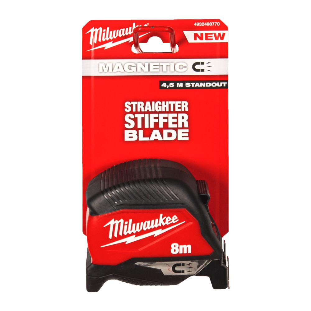 Ruleta Magnetica (Gen 4), 8 metri, functie Finger-Stop, carlig magnetic puternic, punct de rupere 4.5m - Milwaukee