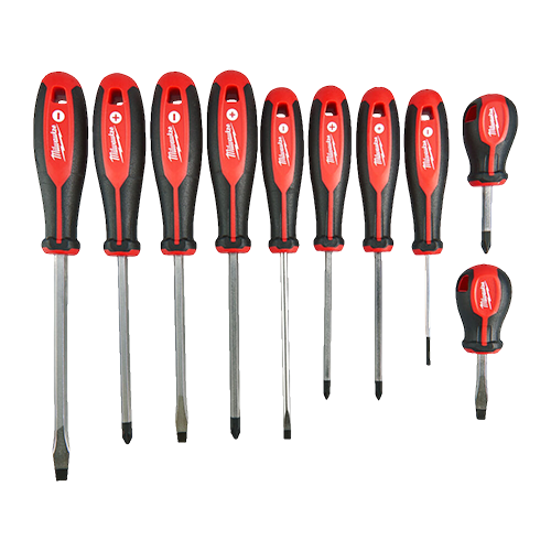 Trusa profesionala cu 10 surubelnite Tri-Lobe, maner ergonomic, varf magnetic - Milwaukee