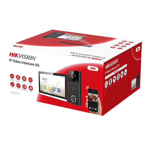 Kit videointerfon IP, 4MP, IR 3m, Wi-Fi 6, 2.4Ghz, PoE, IP65 - HIKVISION