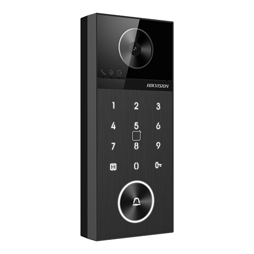 Panou exterior videointerfon TCP/IP 4MP, IR 3m, PIN, PoE, M1, IP65 - HIKVISION