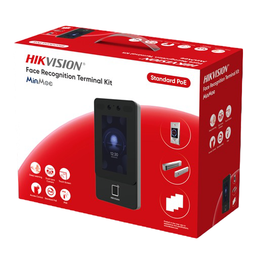 Kit terminal control acces TCP/IP cu Recunoastere faciala, Amprenta, Card Mifare, 2MP, WiFi, PoE - HIKVISION