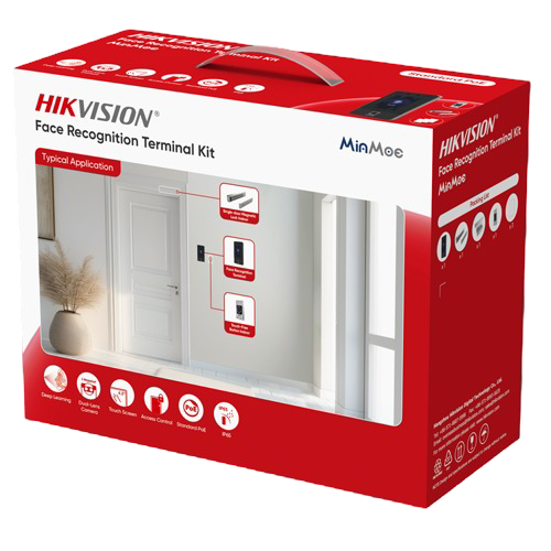 Kit terminal control acces TCP/IP cu Recunoastere faciala, Amprenta, Card Mifare, 2MP, WiFi, PoE - HIKVISION