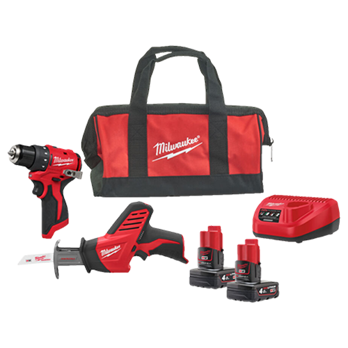 Kit profesional M12BLPP4A, 2 scule, 2 acumulatori M12B2, 1 incarcator C12C si o geanta - Milwaukee