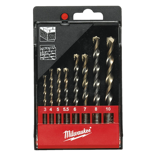 Set de 8 burghie pentru beton, Ø3-10mm, tija cilindrica - Milwaukee