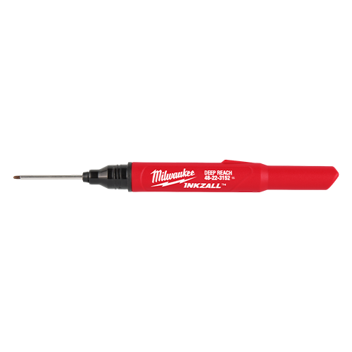 Marker permanent cu vopsea INKZALL, negru, rezistent la apa si radiatii UV, varf lung ultra fin- Milwaukee