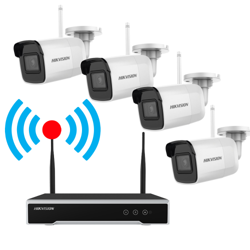 Kit supraveghere video wireless, 4 camere 4MP cu NVR 4 canale - HIKVISION