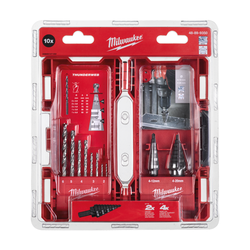 Trusa profesionala cu 8 burghie pentru metal Thunderweb Ø2-6mm + 2 burghie in trepte Ø4-12 - Milwaukee