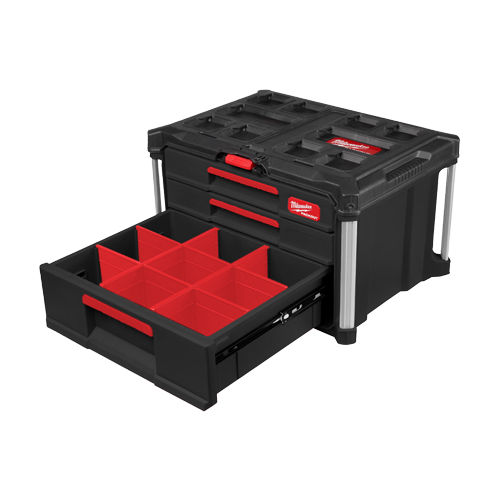 Cutie de transport scule PACKOUT 2+1 cu sertare, capacitate 22kg - Milwaukee