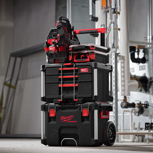 Cutie de transport scule PACKOUT 2+1 cu sertare, capacitate 22kg - Milwaukee