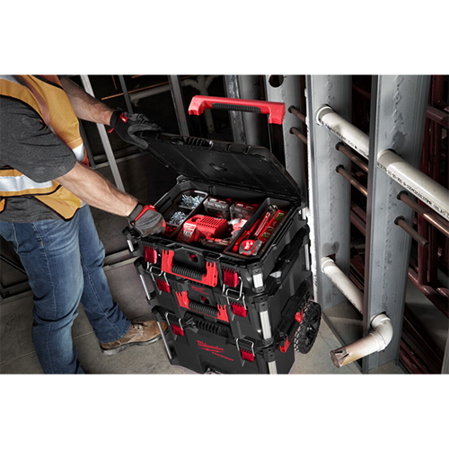 Cutie modulara de transport scule PACKOUT 3, cu maner, capacitate 34kg, IP65 - Milwaukee