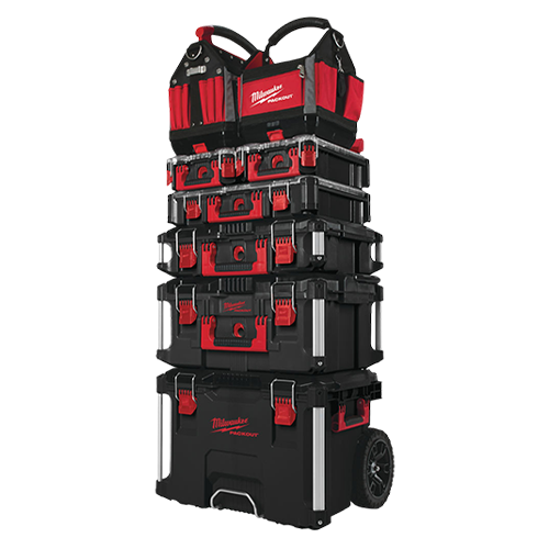 Cutie de transport scule PACKOUT Trolley Box, cu roti si maner, capacitate 113kg, IP65 - Milwaukee