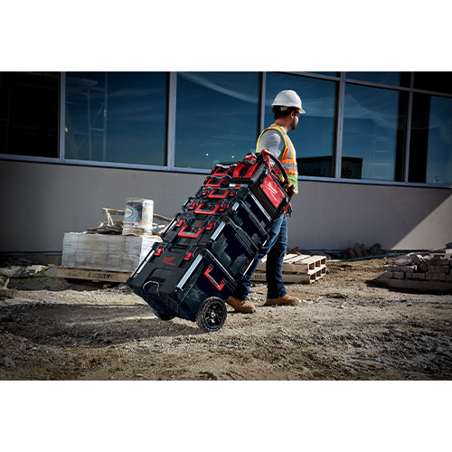 Cutie de transport scule PACKOUT Trolley Box, cu roti si maner, capacitate 113kg, IP65 - Milwaukee