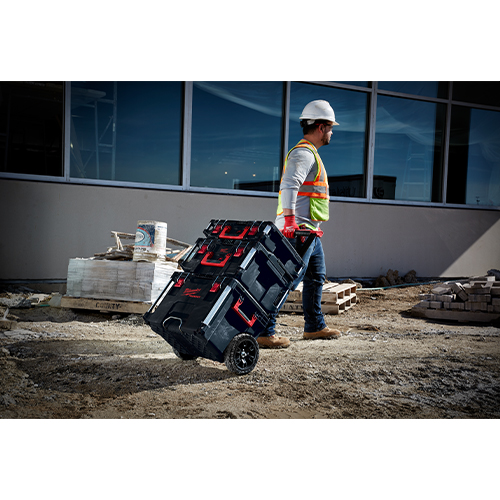 Cutie de transport scule PACKOUT Trolley Box, cu roti si maner, capacitate 113kg, IP65 - Milwaukee