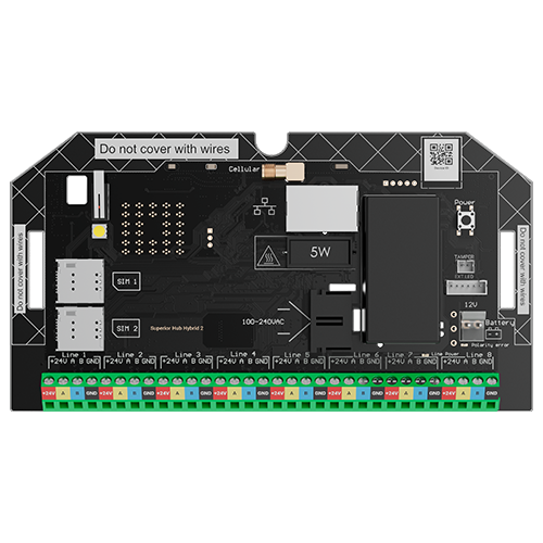 Centrala alarma Superior Hub Hybrid, Ethernet, fara carcasa