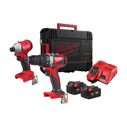 Kit profesional M18, 2 scule motor fara perii, 2 acumulatori M18B5, 1 incarcator M12-M18FC si 1 HDBox - Milwaukee