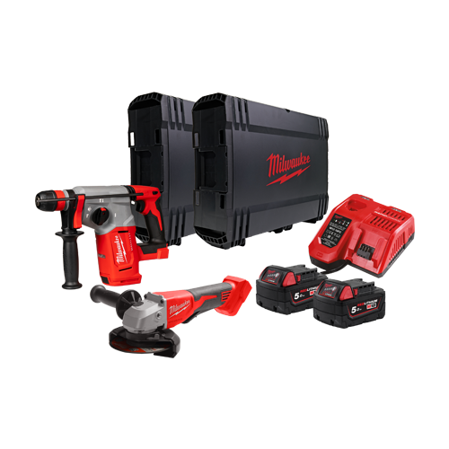 Kit profesional M18, 2 scule motor fara perii, 2 acc. M18B5, 1 incarcator M12-18FC si 2xCutie HD - Milwaukee