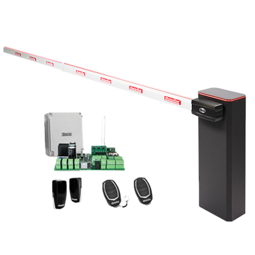 KIT complet bariera acces AUTO / 4 m, montaj universal ST/DR, lampa+brat cu semnalizare - MOTORLINE