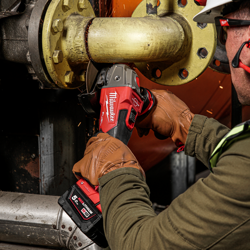 Polizor unghiular fara perii M18ONEFSAG125XB, 125mm, cu franare, comutator culisant, fara acc. - Milwaukee