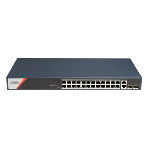 Switch L2, 24 x RJ45 1G PoE, 2 x SFP 1G, 2 x RJ45 1G, Management - HIKVISION