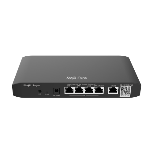 Router 4 x RJ45 1G PoE, 1 x RJ45 1G, Dual WAN, Captive Portal, Cloud Management - Ruijie Reyee