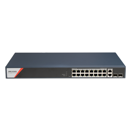  Switch 16 porturi PoE 1G, 2xRJ45 1G, 2xSFP Gigabit, Management - HIKVISION