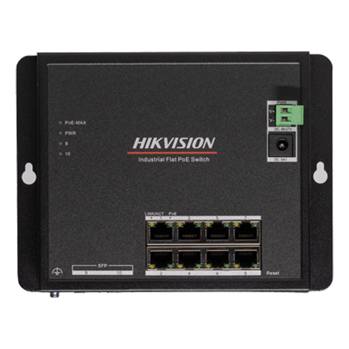  Switch industrial 8 x RJ45 Gigabit PoE 802.3at/af, 2 x SFP Gigabit, Smart Management - HIKVISION