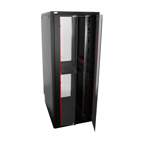 Rack de podea PRO SERIES 42U 19'' 800x1000, capacitate de incarcare 1000 kg, RAL 9005, asamblat