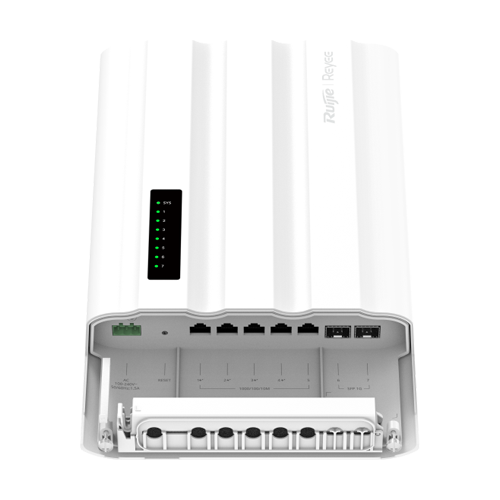  Switch exterior L2, 4 x PoE+ OUT, 5 x RJ45 1G, Budget max PoE 60W, 2 x SFP 1G, AC In - Ruijie Reyee