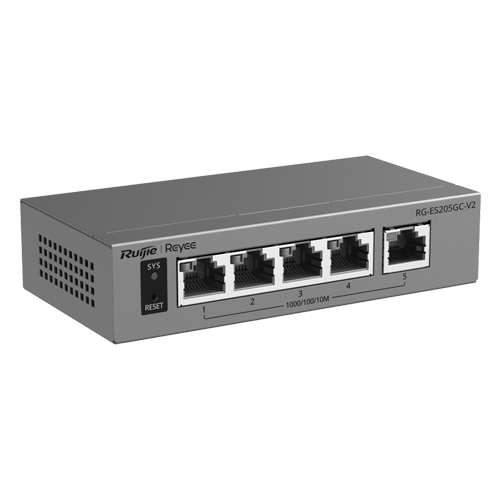  Switch L2, 5 x RJ45 Gigabit, Camera detection, Non PoE, Cloud Management - Ruijie Reyee